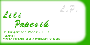 lili papcsik business card